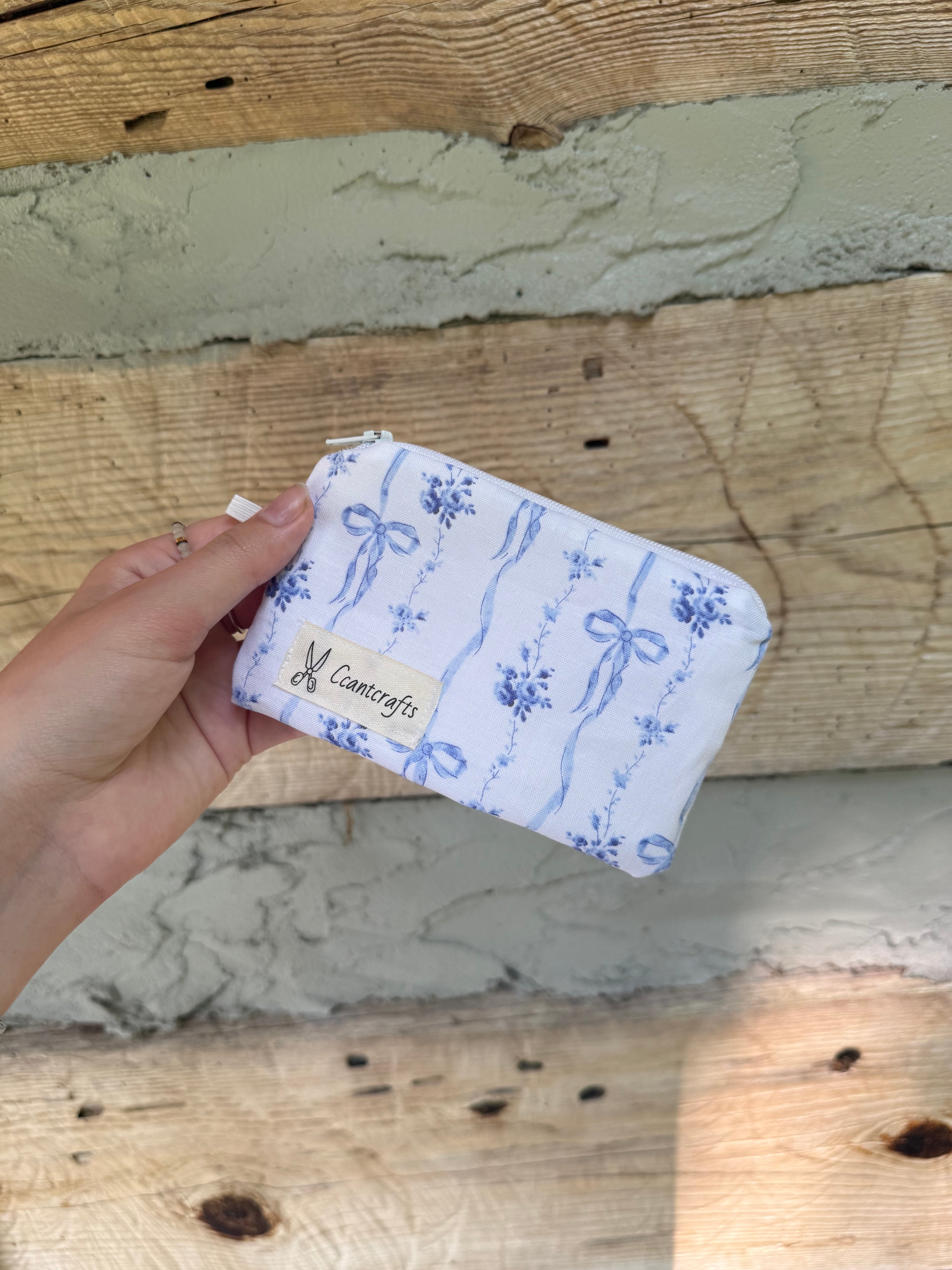 Blue Bow/Floral Wallet