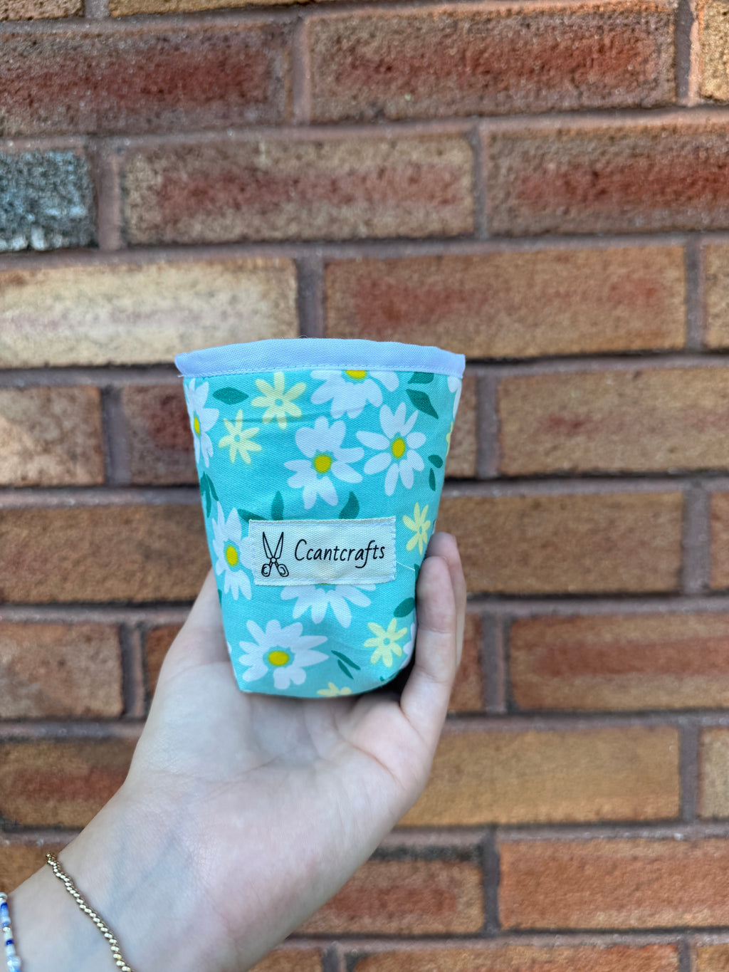 Green Flower Small Cup Coozie