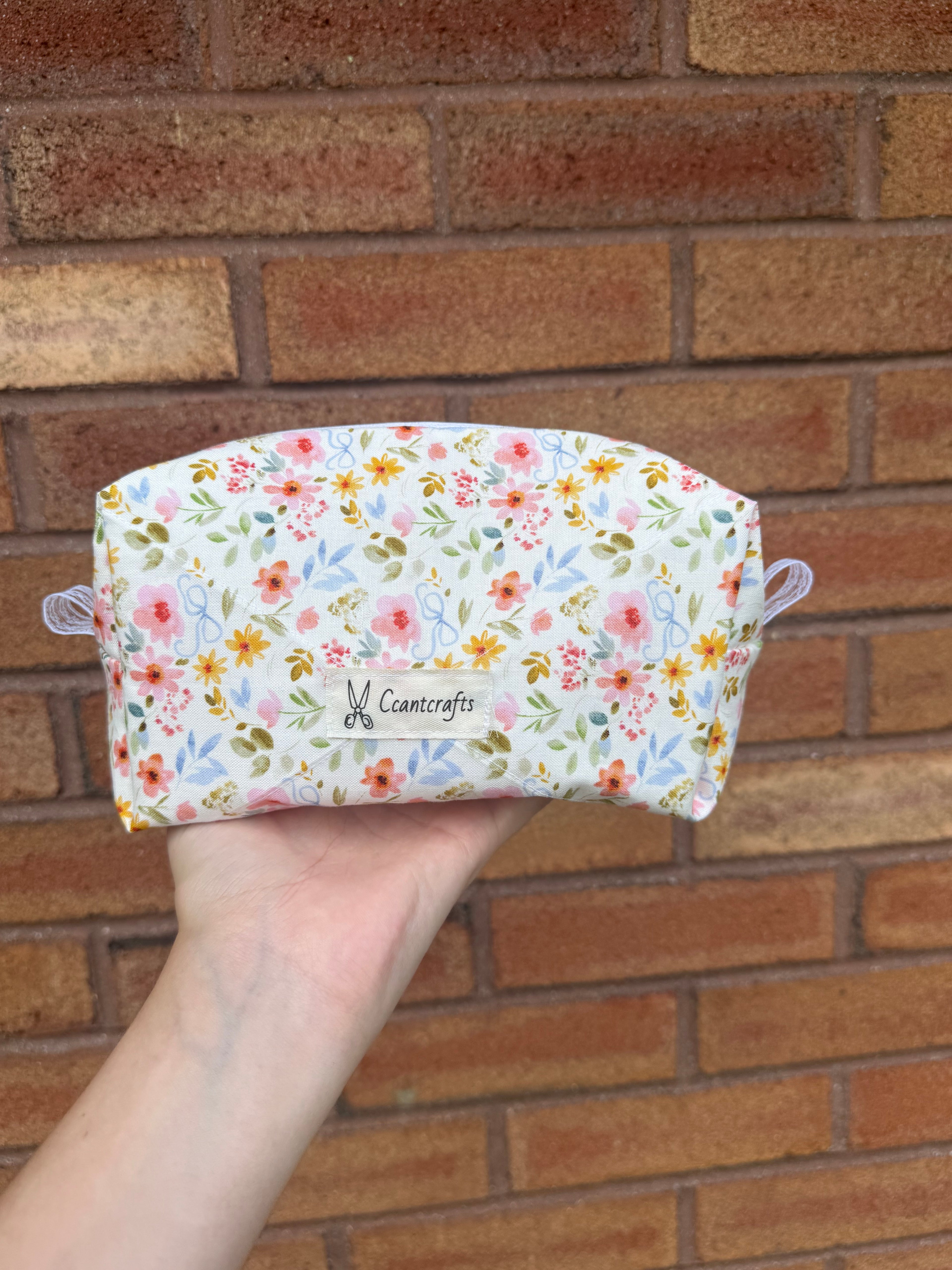 Pastel Floral Makeup Bag