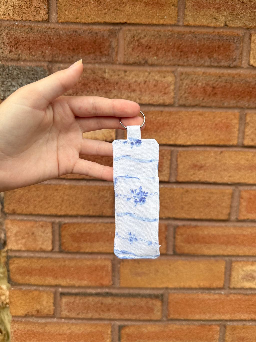 Blue Bow/Floral Chapstick Holder