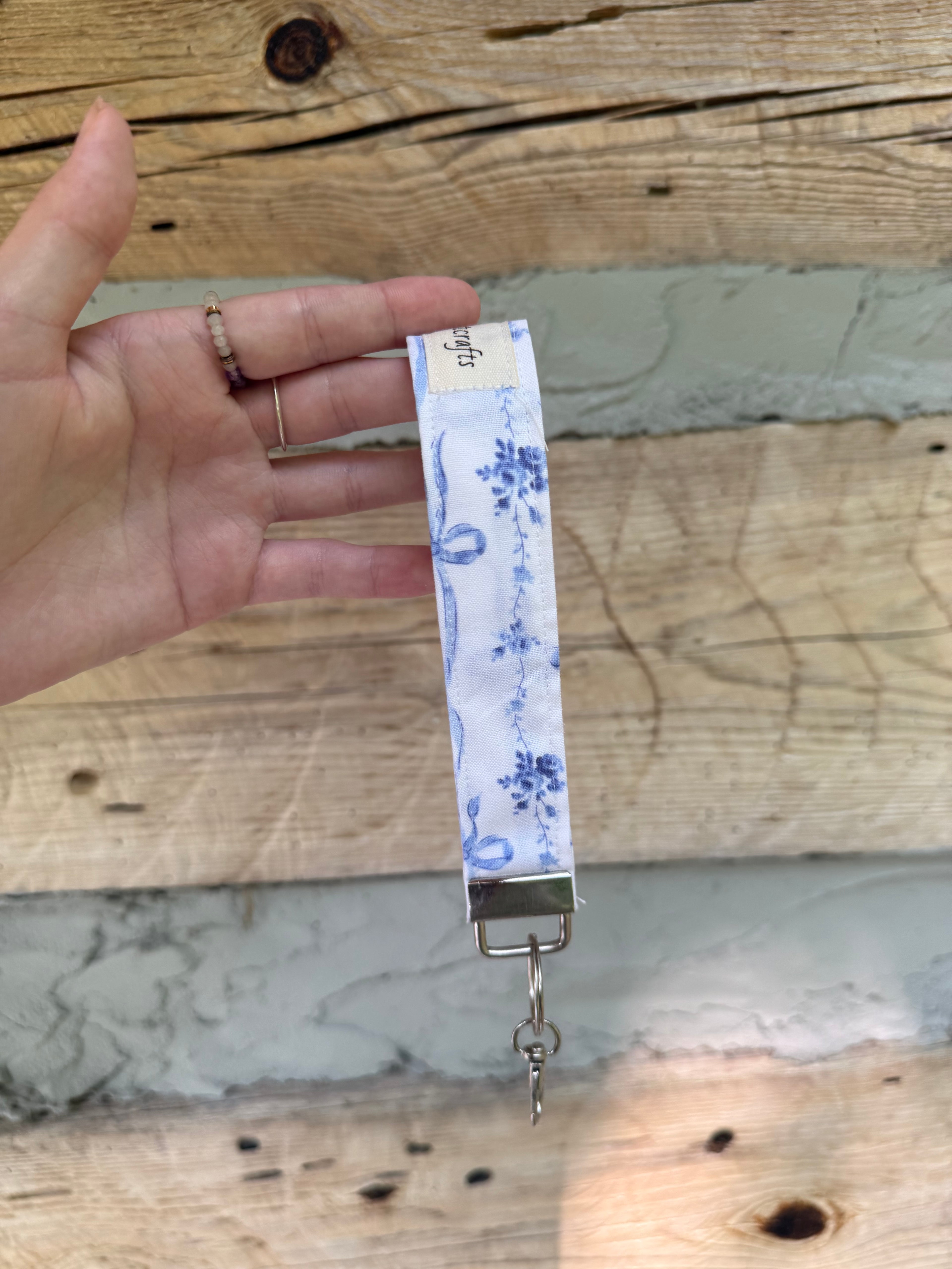 Blue Bow/Floral Keychain